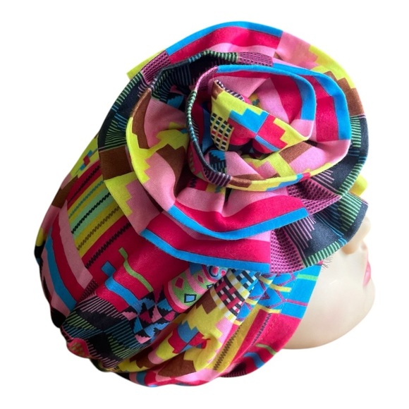 Colorful patterned African pre-tied turban headwrap One Size multicolored - Picture 7 of 10